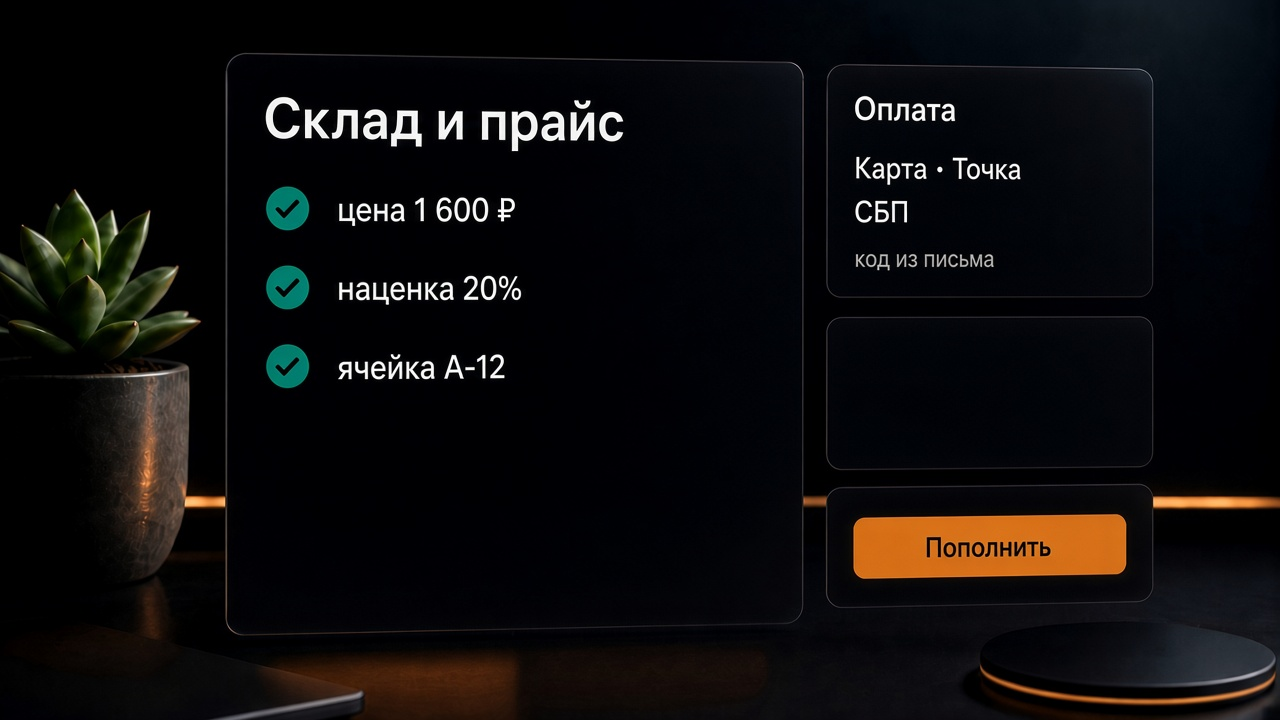 6–12 октября: склад, прайс в таблице и оплата Точкой